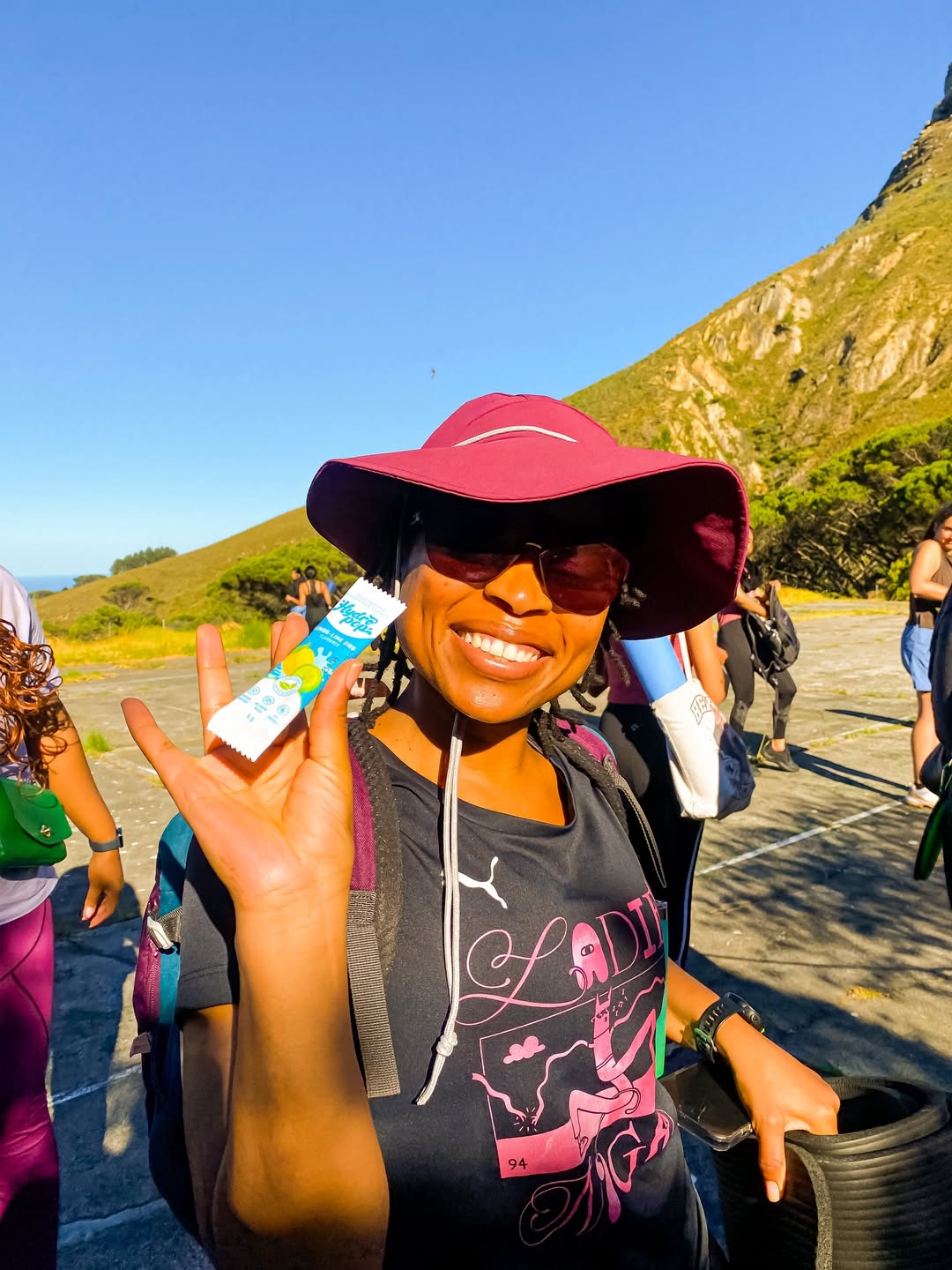 Hydropop Lemon Lime Daily Electrolyte Sachet on hike