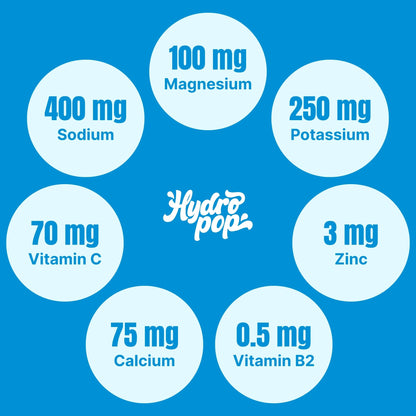 Hydropop Variety Daily Electrolyte Hydration Drink 15 Pack | Tropical Twist, Crisp Apple, Blood Orange